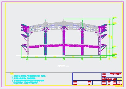 网球场加顶膜结构工程建筑结构施工图