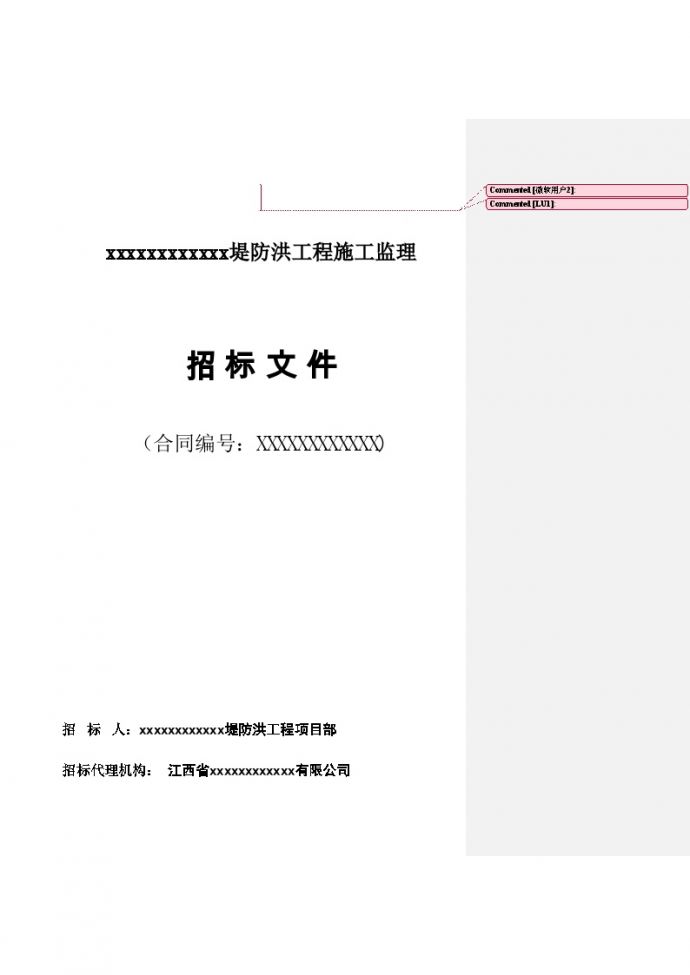 江西2010年堤防洪工程施工监理招标文件_图1