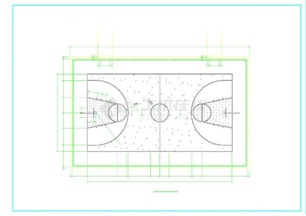 篮球场和网球等体育场平面图-图一