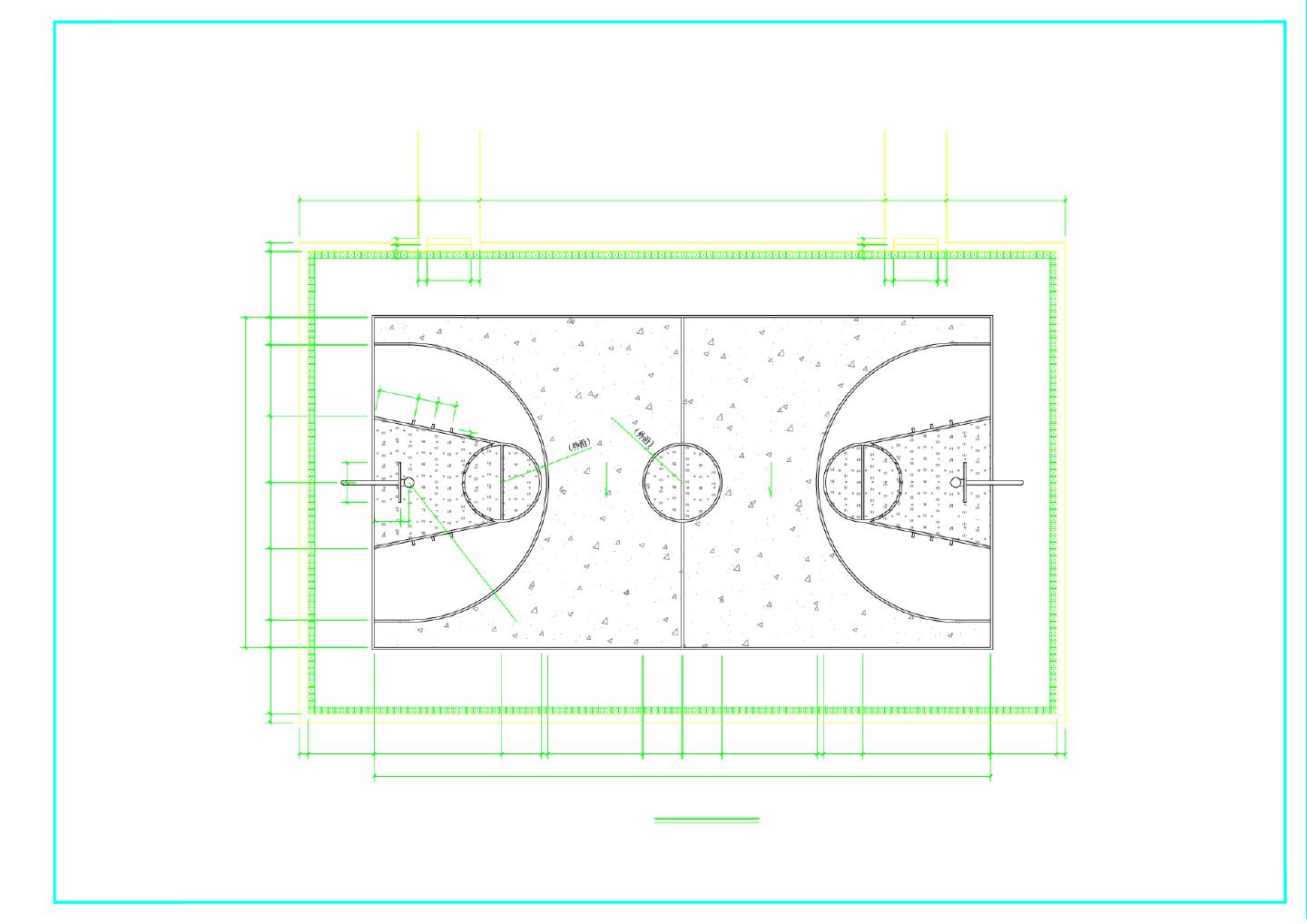 篮球场和网球等体育场平面图