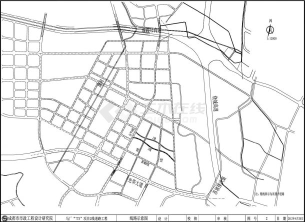 马厂“775”项目2线道路工程-线路示意CAD图.dwg-图一