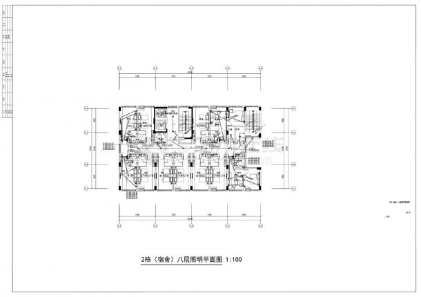 栋宿舍八层照明平面图-图一