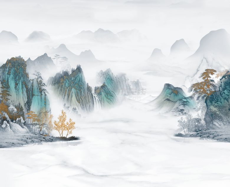 中式山水壁纸壁画 (7).jpeg-图一