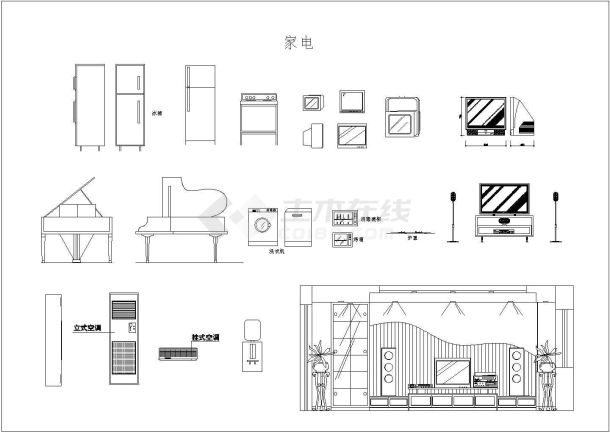 常用室内设计家具剖立面图CAD全-图一