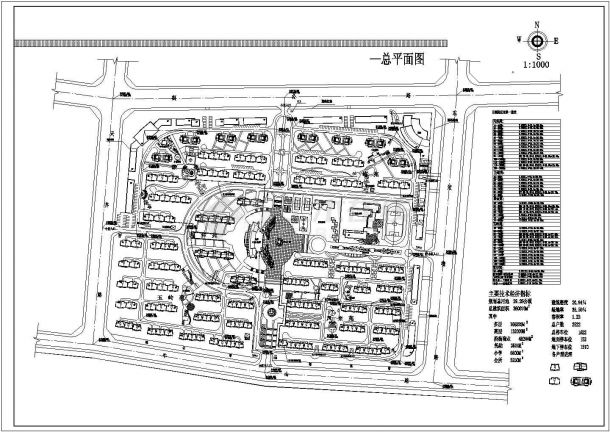 非常详细的豪华居住小区整套规划设计CAD图（标注齐全）-图一
