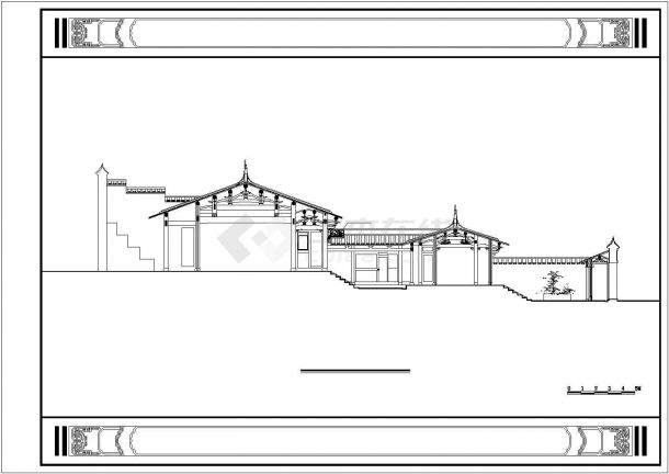 某风格别致的宽宏古建祠堂建筑CAD设计施工图（标准齐全）-图二