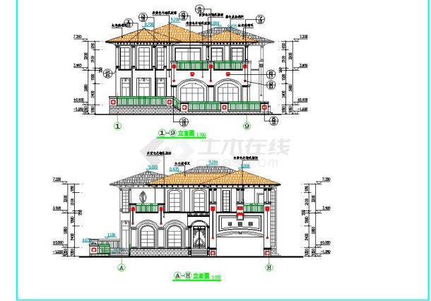 私人2层独栋别墅建筑设计施工图-图一