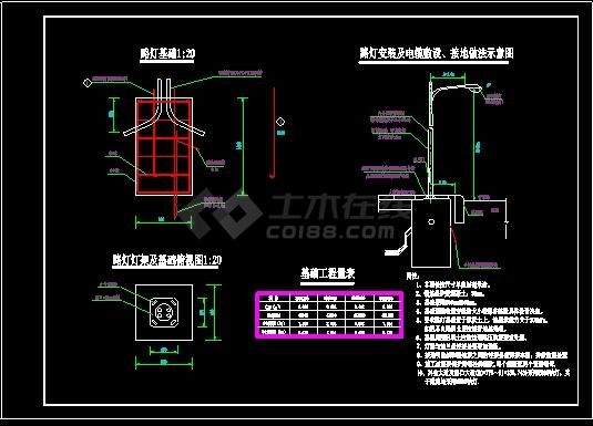 市政路灯施工电气工程大样图-图二