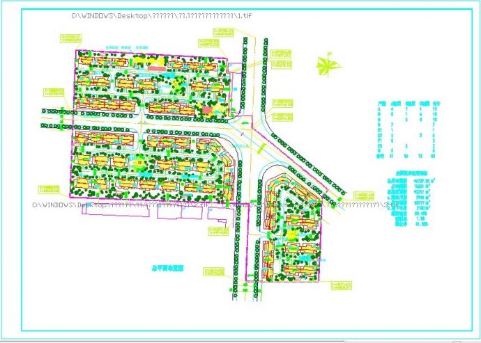 珠海市银泰嘉园小区总平面规划设计CAD图纸（占地4.7万平米）_图1