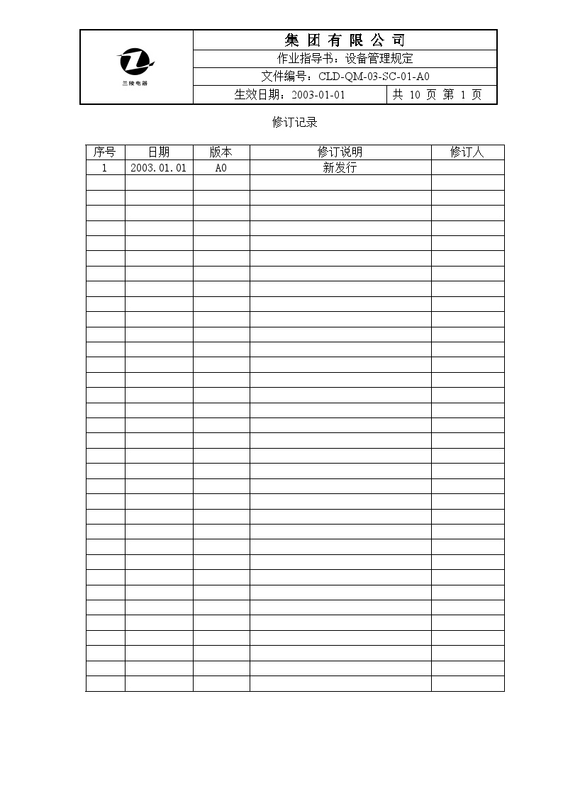 生产设备管理集团有限公司设备管理规定-图一