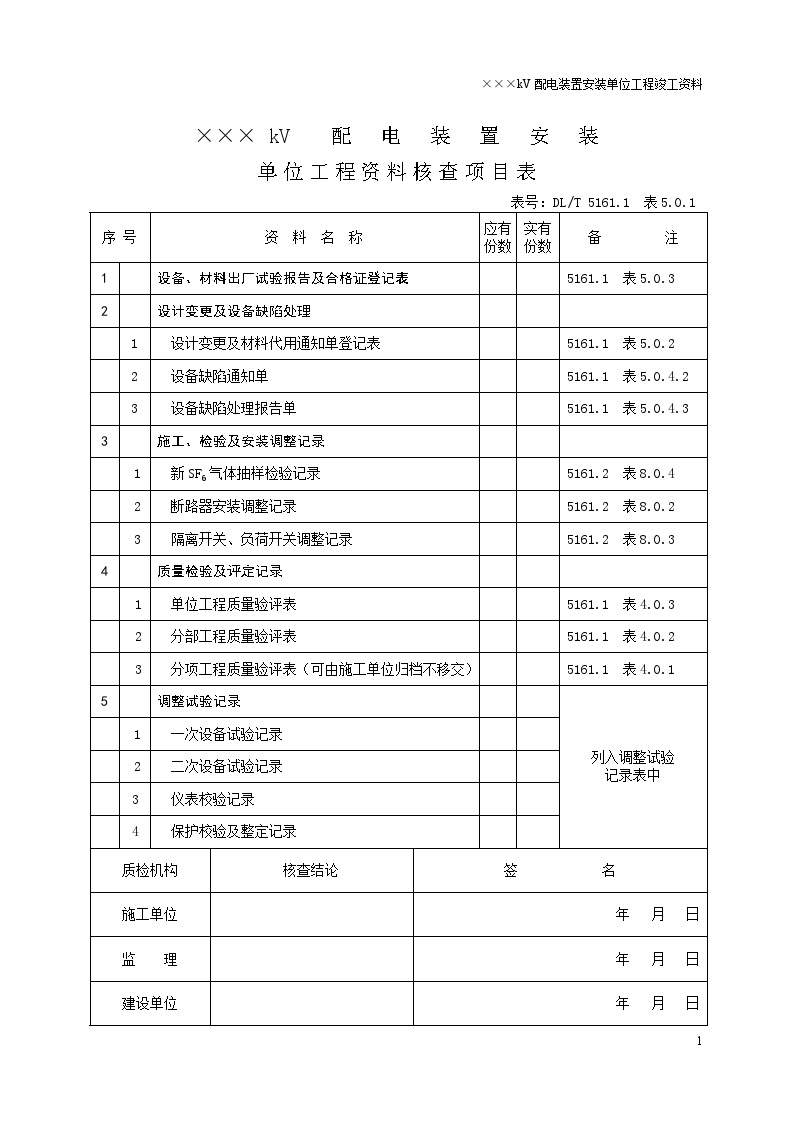 电气专业XXX电气项目资料质量控制资料 (4)-图一