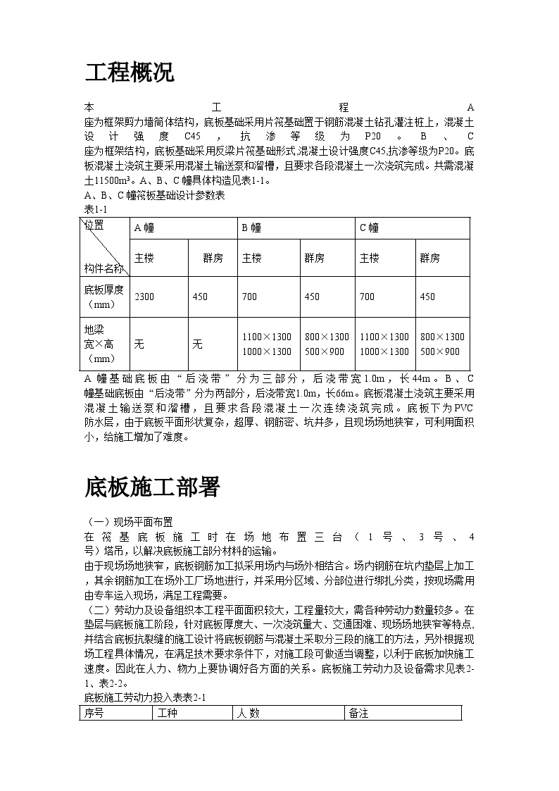 北京SOHO现代城地下室底板施工组织设计方案.doc-图二