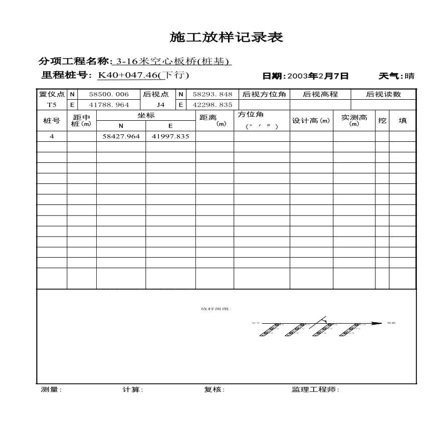 安楚桥梁质检资料1-施工放样记录表 (17)-图一