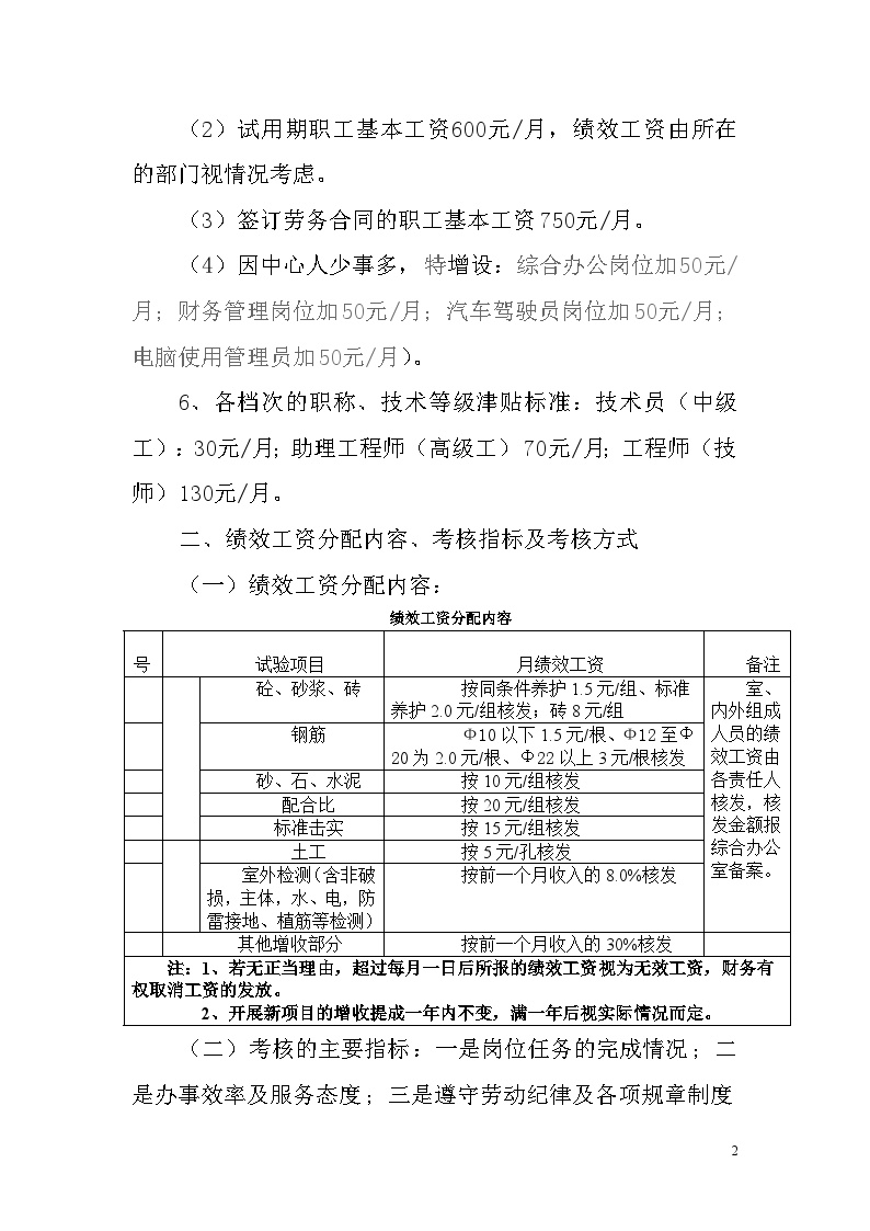 建设工程质量检测中心绩效工资考核办法-图二