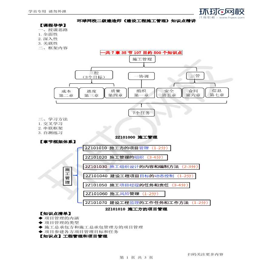 二建考试资料第01讲施工方的项目管理（上）-图一