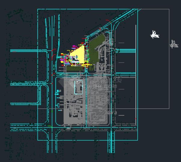 某某广田总部大厦建筑结构总图CAD图-图一