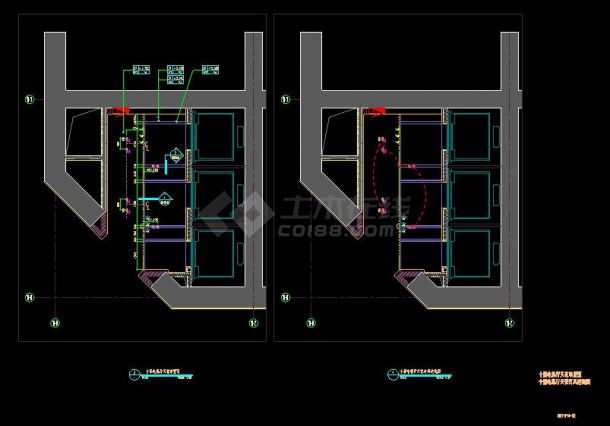 成都东村绿地中心十层公区装饰-电梯厅平立面及节点CAD图-图一