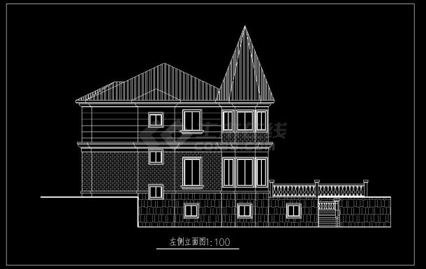 CAD施工图二层别墅建施方案图-图二