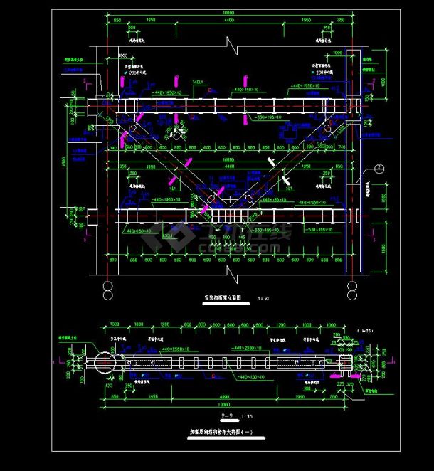 钢桁架结构CAD常用节点图及示意图-图二