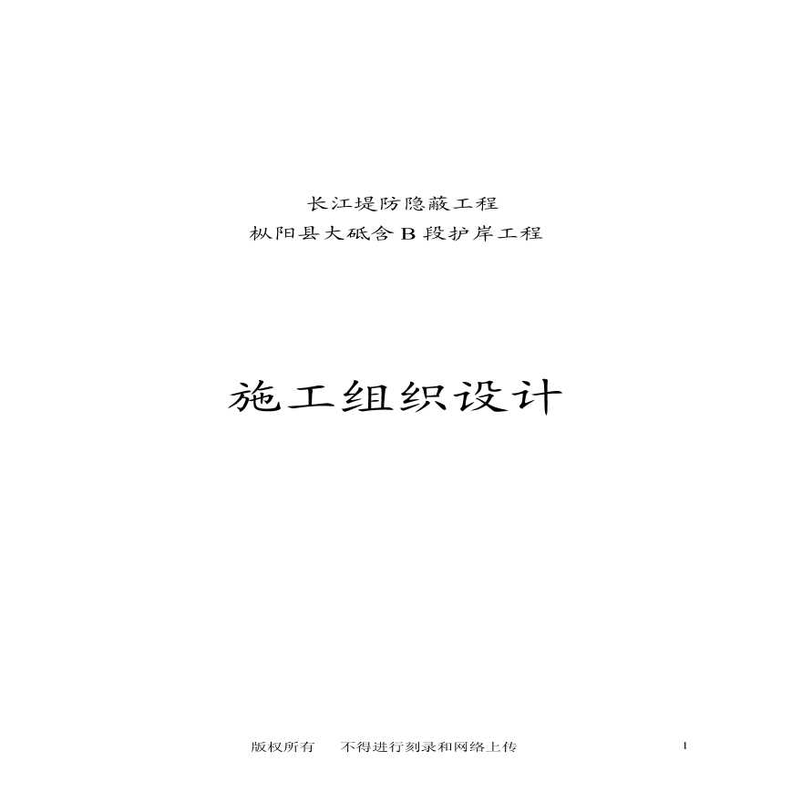 长江堤防隐蔽工程枞阳县大砥含B段护岸工程施工组织设计.pdf-图一