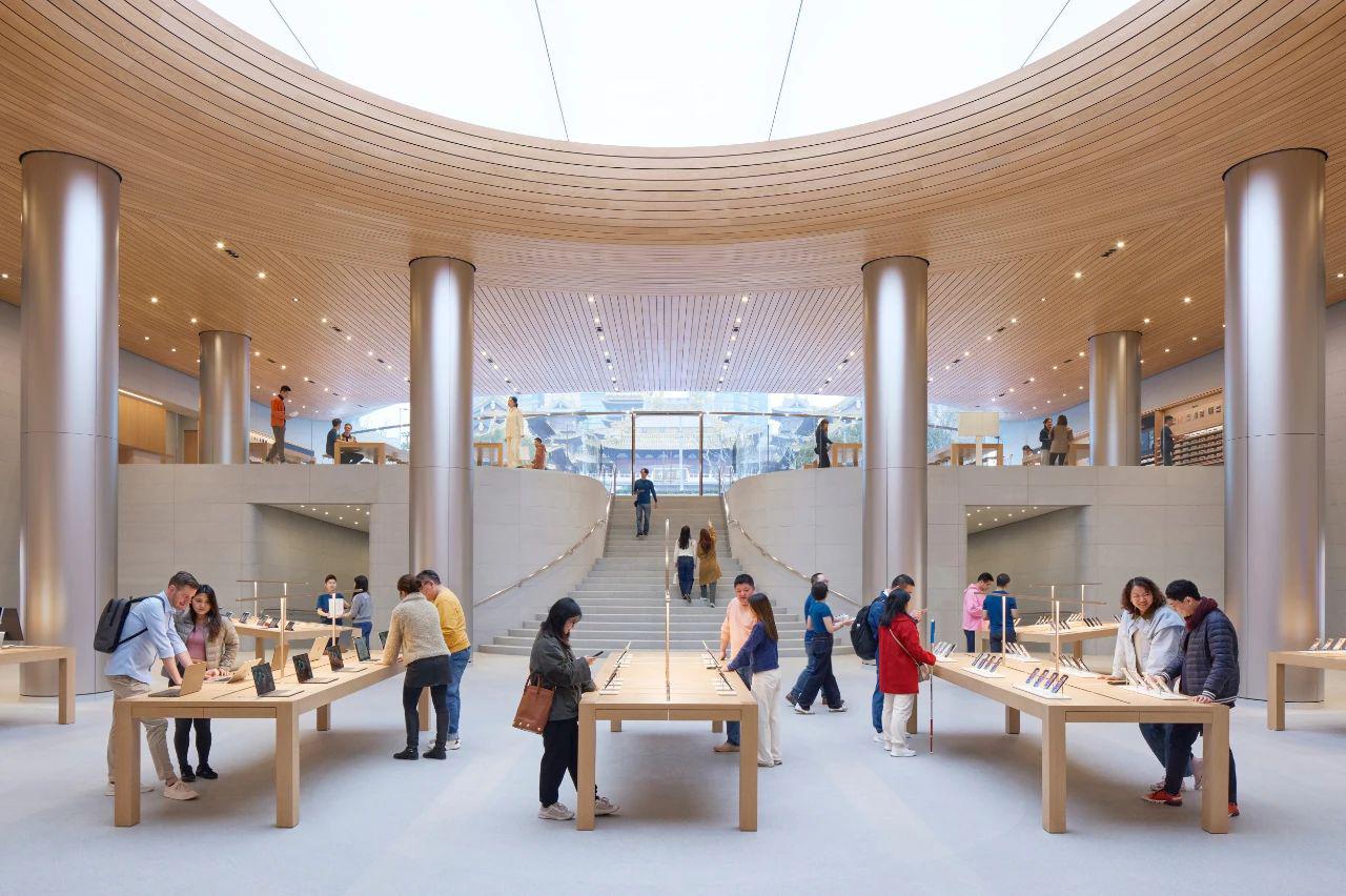 苹果上海静安店开幕下沉式广场变全球第二大旗舰店