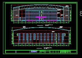 外国3层桁架结构体育馆建筑结构设计施工图-图二