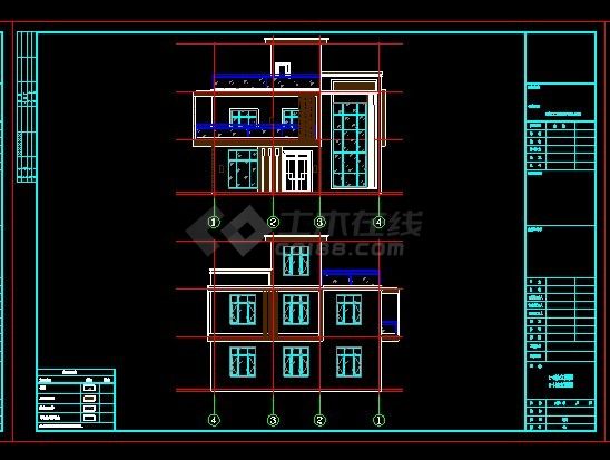 现代两层别墅建筑施工图效果图-图二