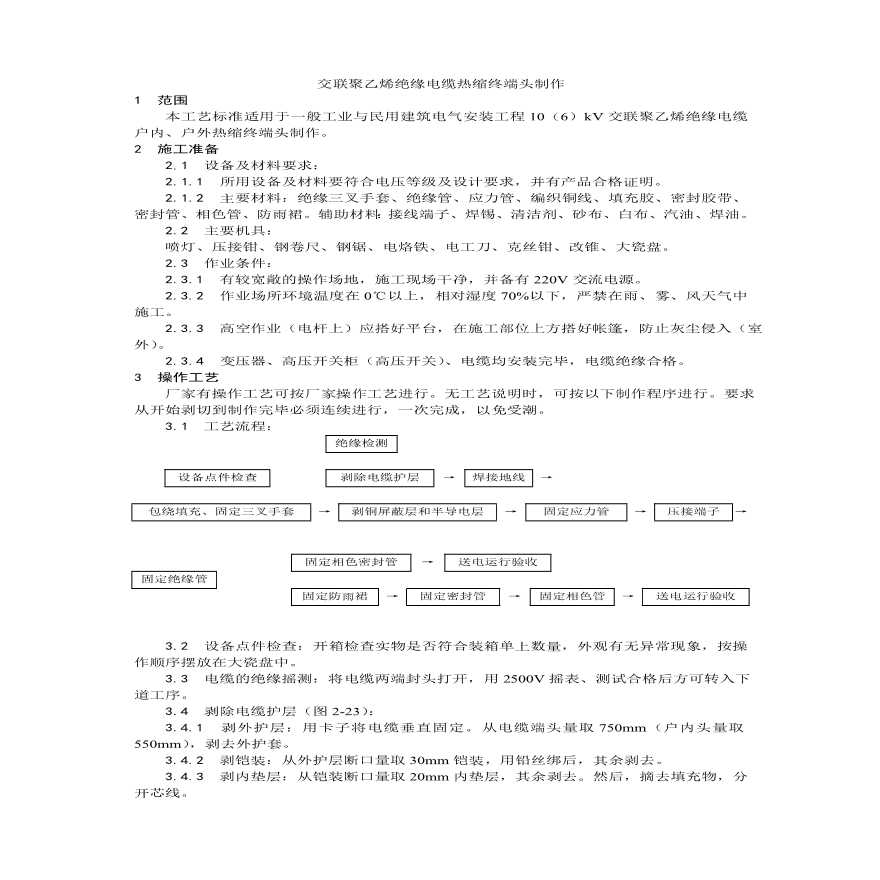 交联聚乙烯绝缘电缆热缩终端头制作工艺.pdf