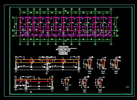 某工厂职工宿舍楼结构施工图，包括平面布置图，配筋图等-图二