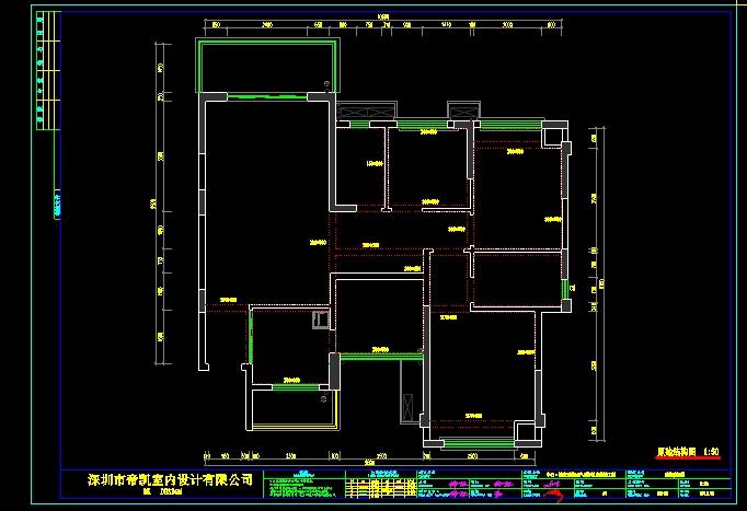 现代户型样板房CAD施工图+效果图_图1