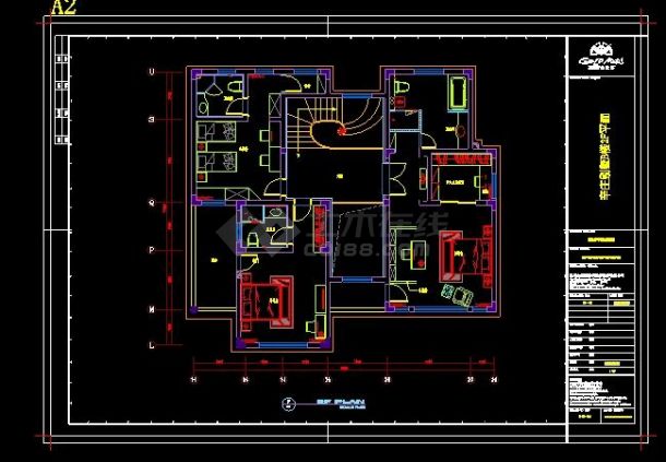 新中式豪华别墅设计施工图（含效果图）-图一