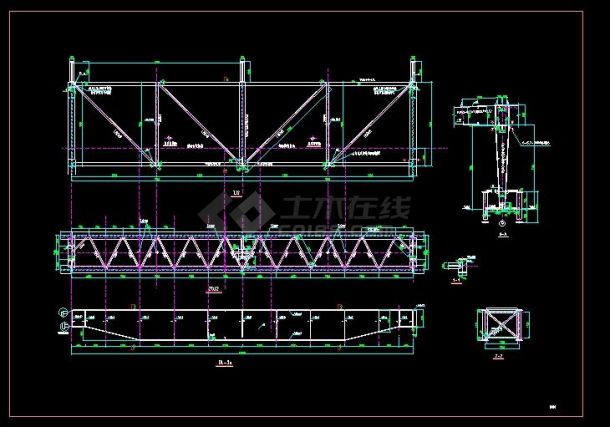 有行车钢结构厂房结构CAD图-图一