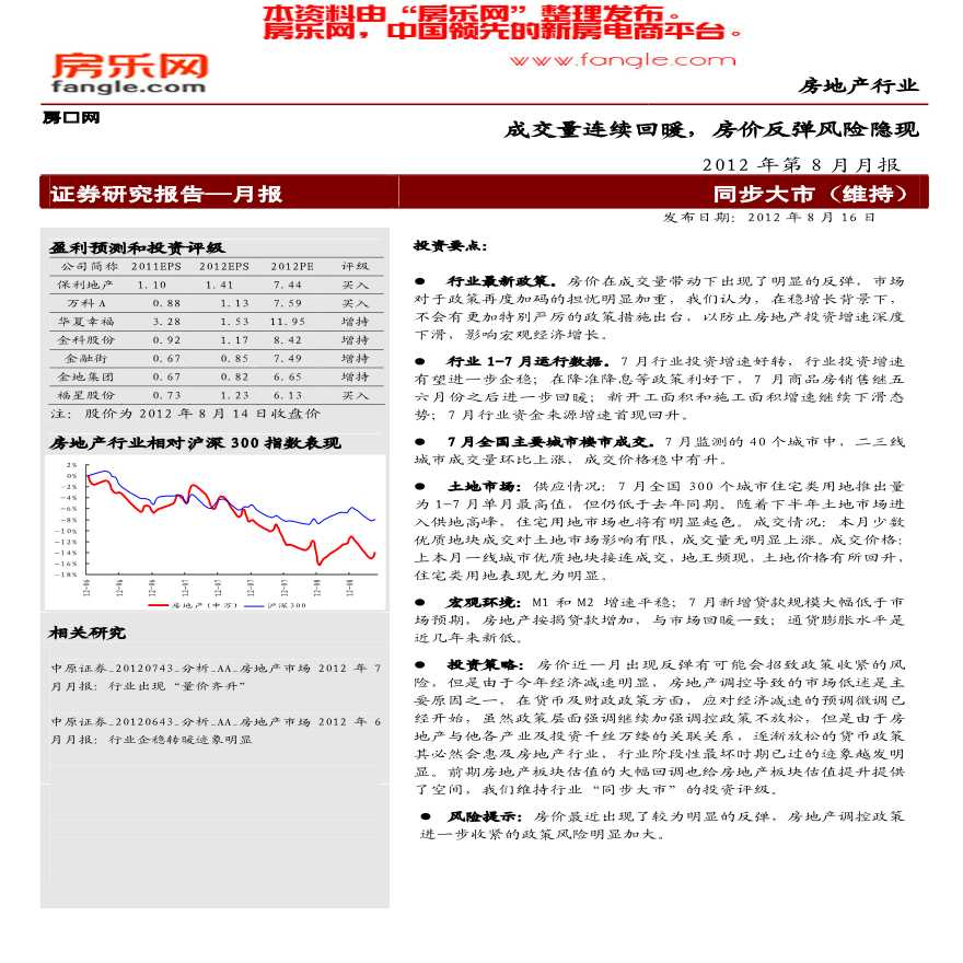 房地产行业2012年第8月月报.pdf-图一