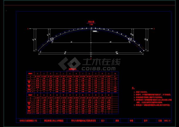 拱桥施工常用拱圈坐标CAD图解-图一