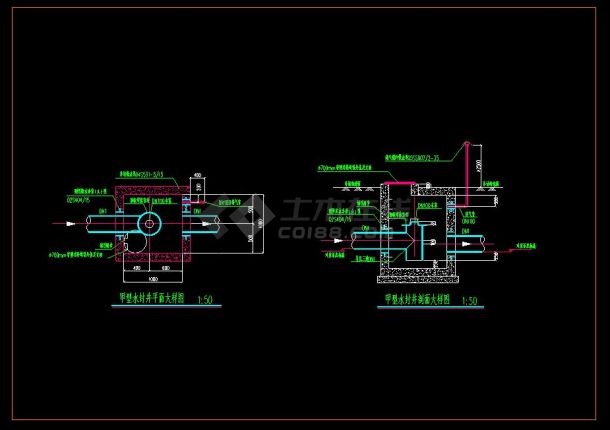 石油化工管网水封井大样图-图一