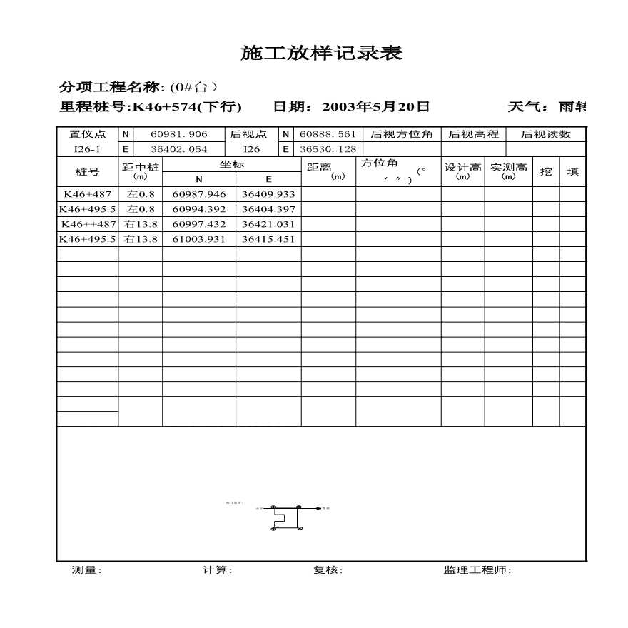 安楚桥梁质检资料1-施工放样记录表 (26)-图一