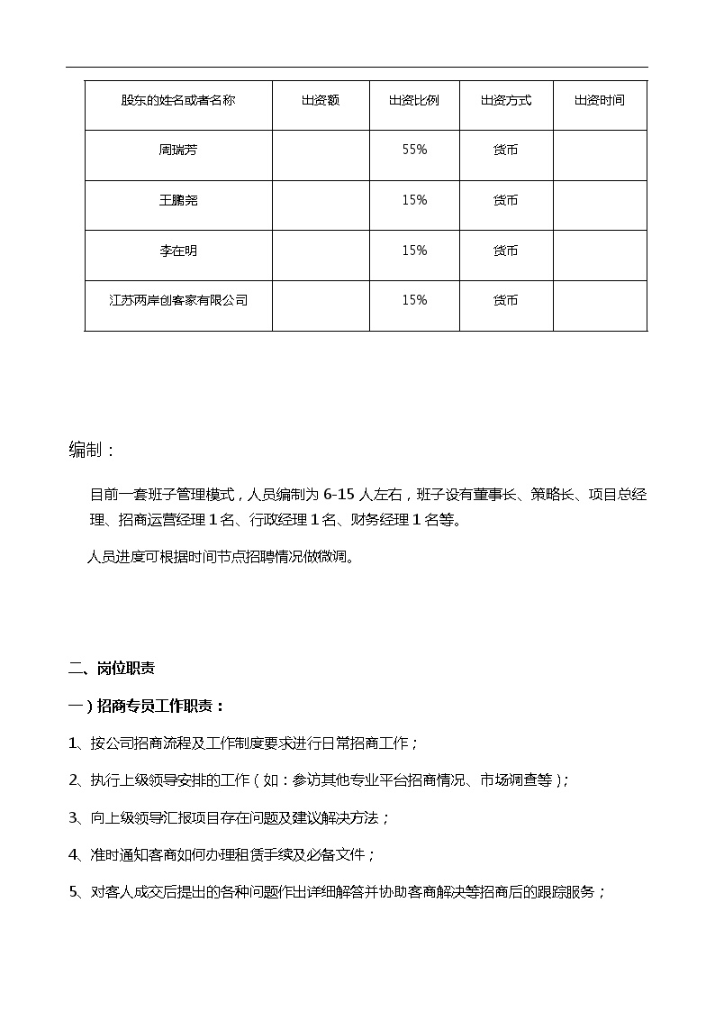 双创科技公司岗位安排及职责(拟)-图二