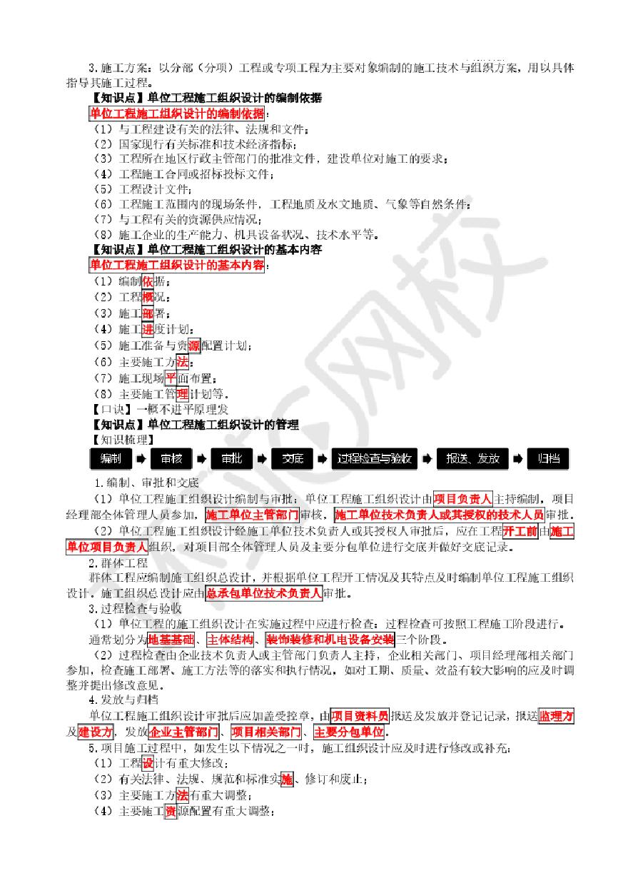 二建考试资料第18讲单位施工组织设计、建筑施工现场管理-图二