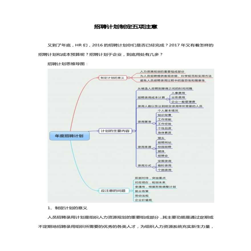 招聘计划制定五项注意-图一