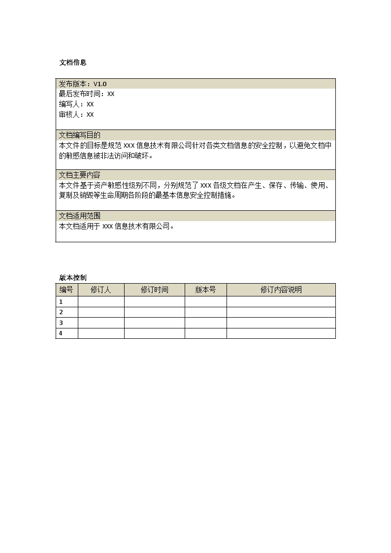 XXIS信息类资产安全控制规范-图二