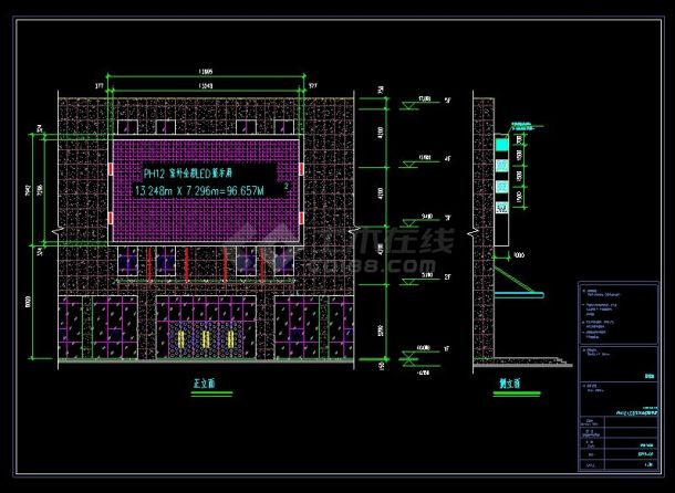 P12室外LED大屏幕结构基础安装施工图-图二