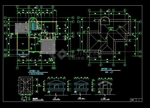 CAD施工图设计图别墅建筑扩出图-图一