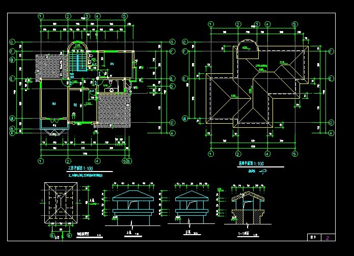 CAD施工图设计图别墅建筑扩出图