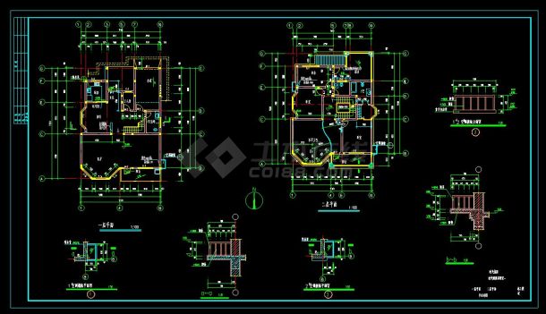 CAD长沙某别墅施工图建筑图-图一