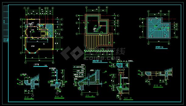 CAD长沙某别墅施工图建筑图-图二