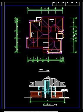 CAD施工图大单体别墅建筑图-图一