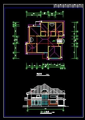CAD施工图大单体别墅建筑图-图二