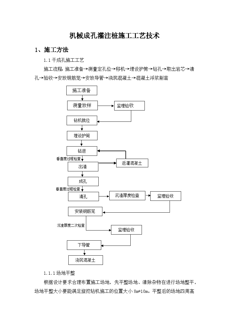 机械成孔灌注桩施工工艺技术-图一