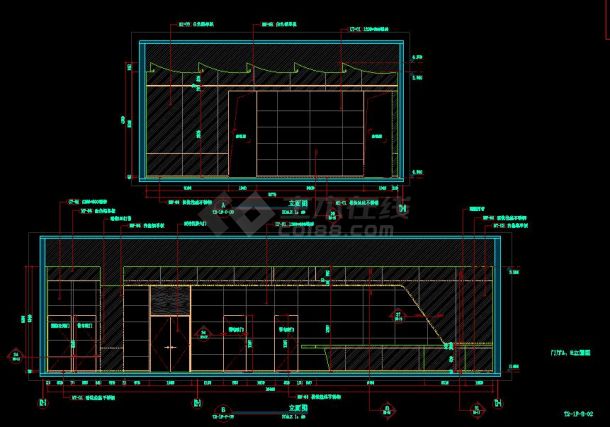 芯云谷T2楼一层立面装饰设计CAD图-图二