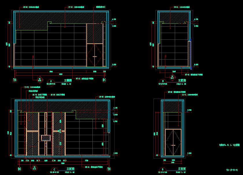芯云谷T2楼一层立面装饰设计CAD图